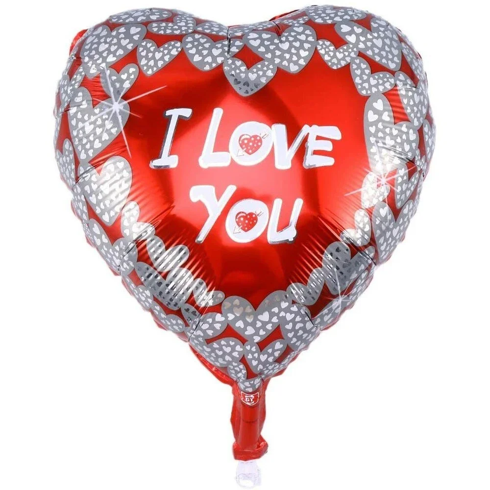 Set of 10 Heart Foil 'I Love You' Balloons, Engagement Wedding Party Decorations